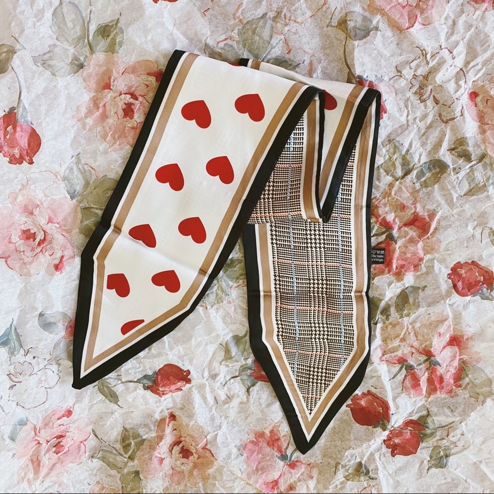 💕Last one Red Hearts Double Side Narrow Scarf - Picture 6 of 6